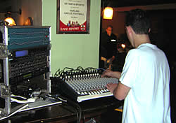 Dave sound checking the first band